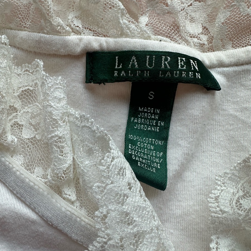 Ralph Lauren Cream Lace Detail Chemise